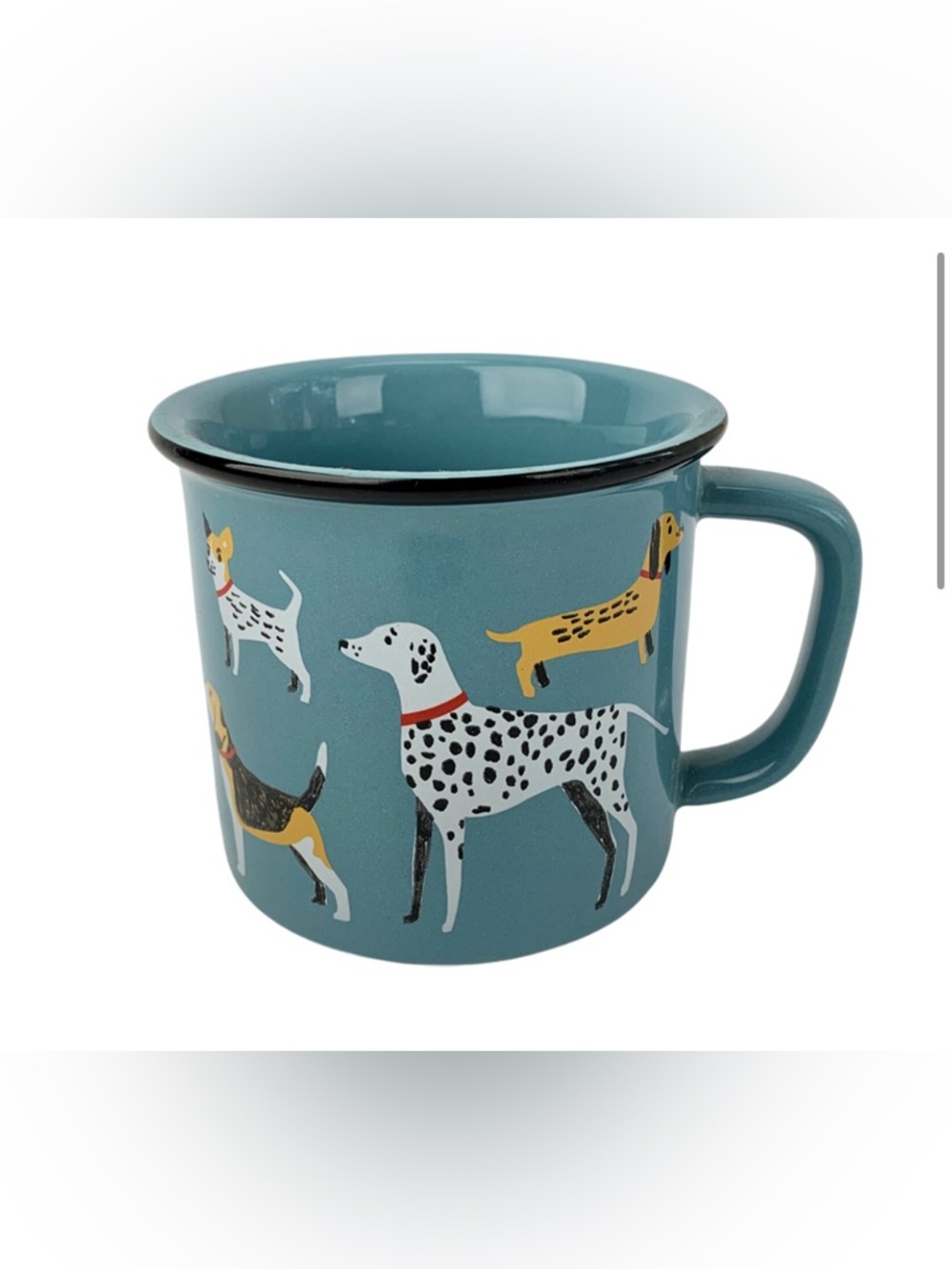 Blue Dog Print Ceramic Mug - Pet-Themed Coffee Cup